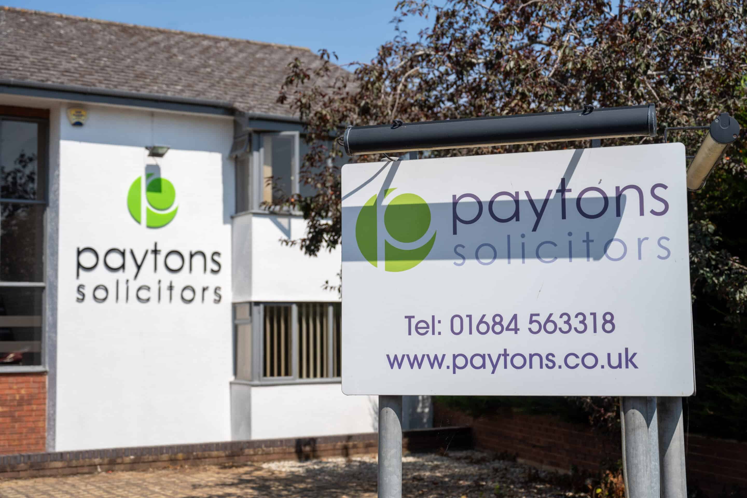 Paytons Solicitors outside signage